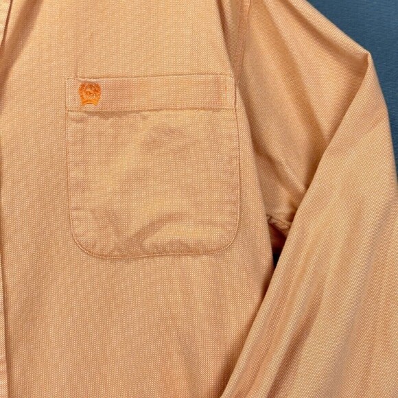 Cinch Shirt Mens Large Orange Button Down Oxford Long Sleeve Western 100% Cotton - Picture 4 of 15